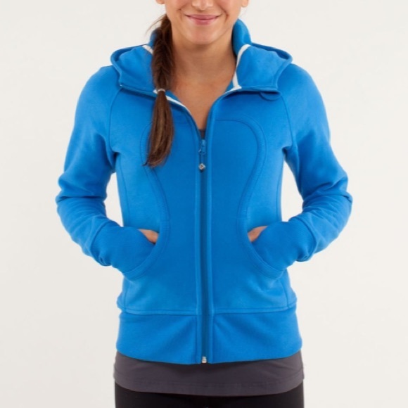 lululemon athletica Tops - Lululemon Scuba Hoodie *Stretch Beaming Blue size 8